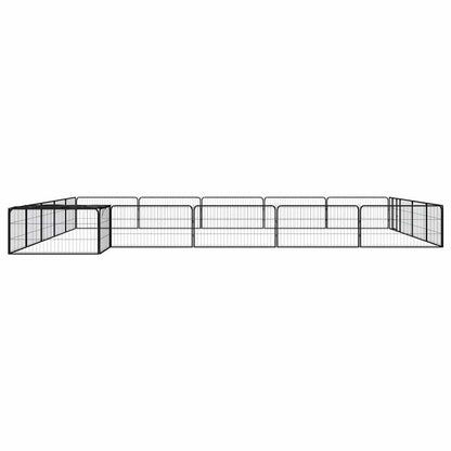 20-Panel Dog Playpen Black 100x50 cm Powder-coated Steel
