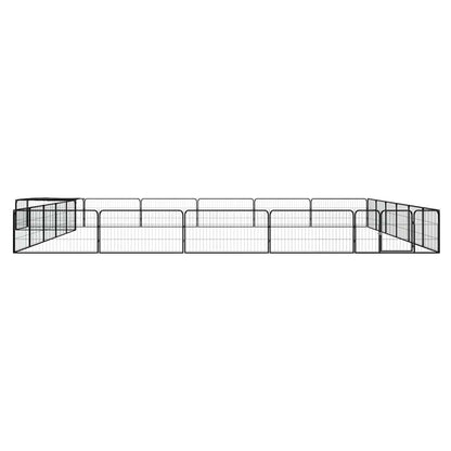 24-Panel Dog Playpen Black 100x50 cm Powder-coated Steel