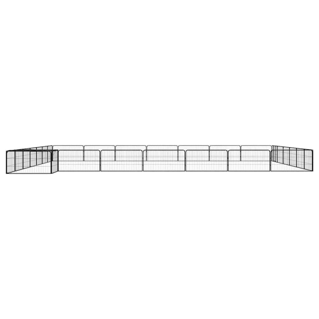 28-Panel Dog Playpen Black 100x50 cm Powder-coated Steel