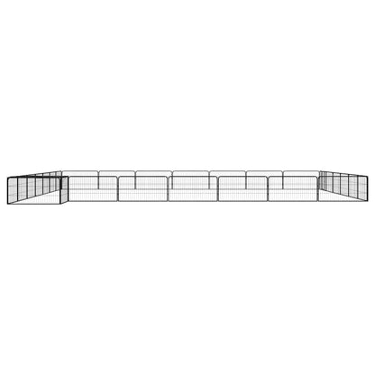 28-Panel Dog Playpen Black 100x50 cm Powder-coated Steel