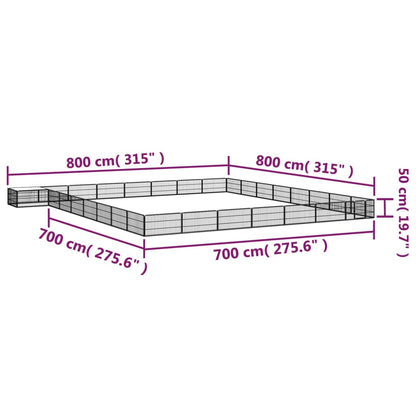 32-Panel Dog Playpen Black 100x50 cm Powder-coated Steel