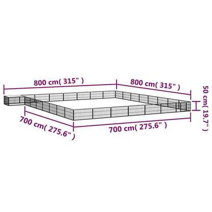 32-Panel Dog Playpen Black 100x50 cm Powder-coated Steel