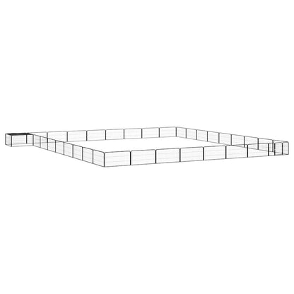 36-Panel Dog Playpen Black 100x50 cm Powder-coated Steel