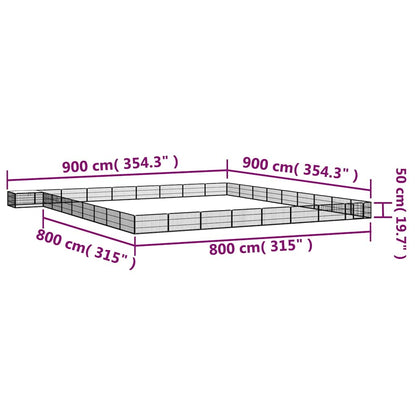 36-Panel Dog Playpen Black 100x50 cm Powder-coated Steel