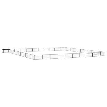 44-Panel Dog Playpen Black 100x50 cm Powder-coated Steel