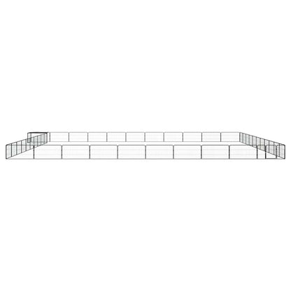 44-Panel Dog Playpen Black 100x50 cm Powder-coated Steel