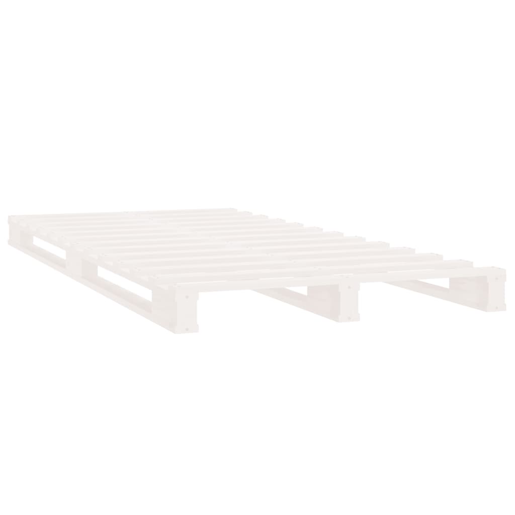Bed Frame without Mattress White 75x190 cm Small Single Solid Wood Pine