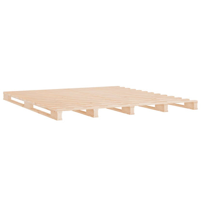Bed Frame without Mattress 135x190 cm Double Solid Wood Pine