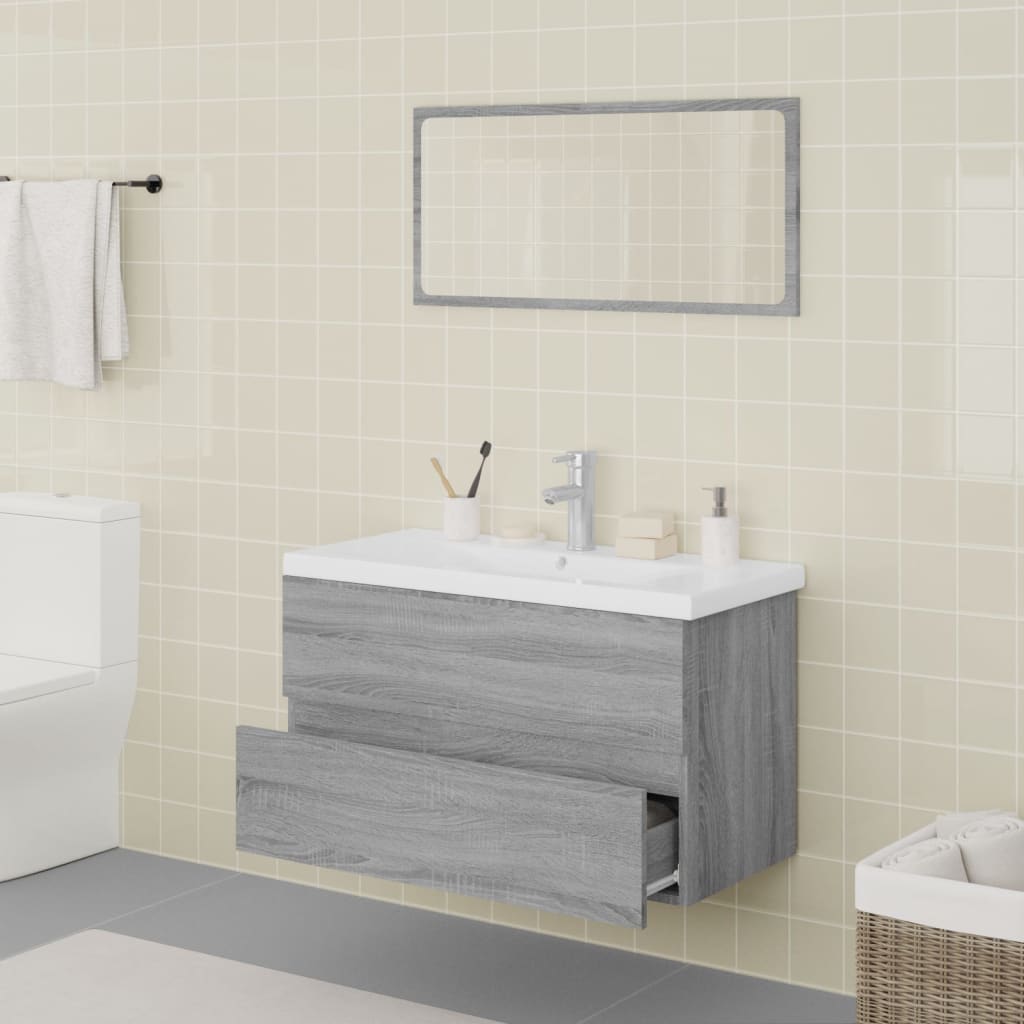 Bathroom Furniture Set | Grey Sonoma | Engineered wood | Medium