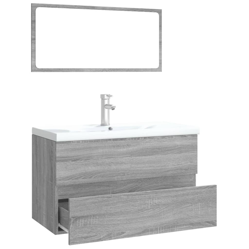 Bathroom Furniture Set | Grey Sonoma | Engineered wood | Medium