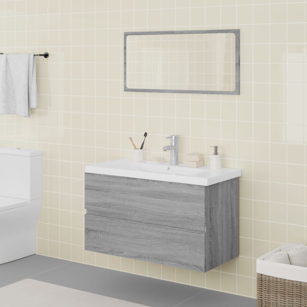 Bathroom Furniture Set | Grey Sonoma | Engineered wood | Medium