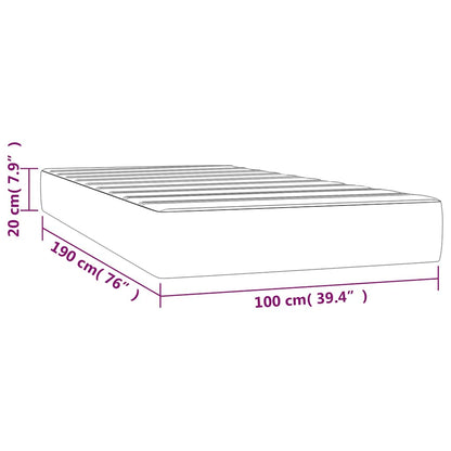 Pocket Spring Bed Mattress Medium Light Grey 100x190x20 cm Twin