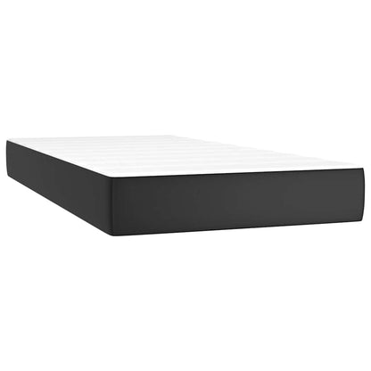 Pocket Spring Bed Mattress Black 100x190x20cm Twin Faux Leather