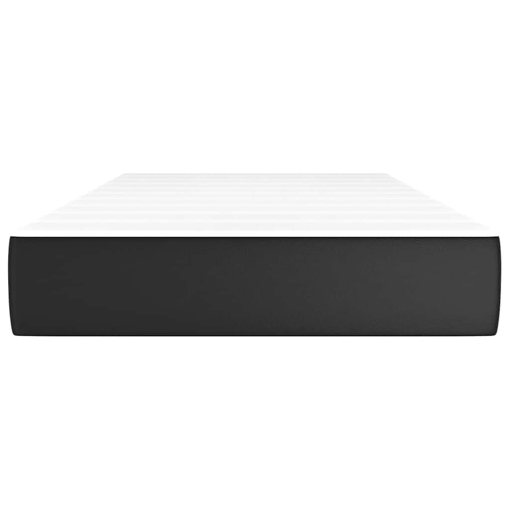 Pocket Spring Bed Mattress Black 100x190x20cm Twin Faux Leather