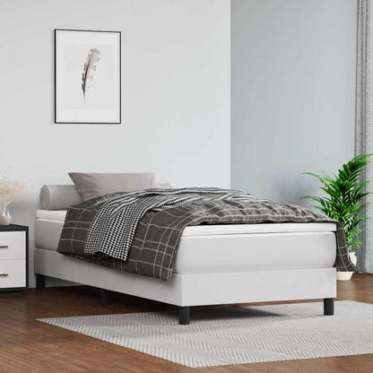 Pocket Spring Bed Mattress White 100x190x20cm Twin Faux Leather