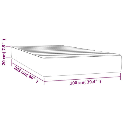 Pocket Spring Bed Mattress Medium Light Grey 100x203x20 cm