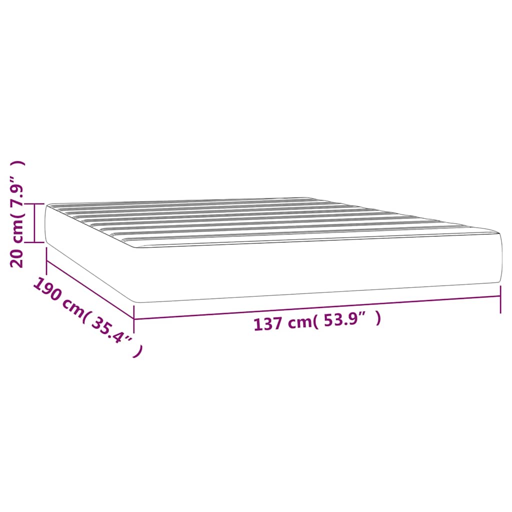 Pocket Spring Bed Mattress Medium Black 137x190x20 cm Full
