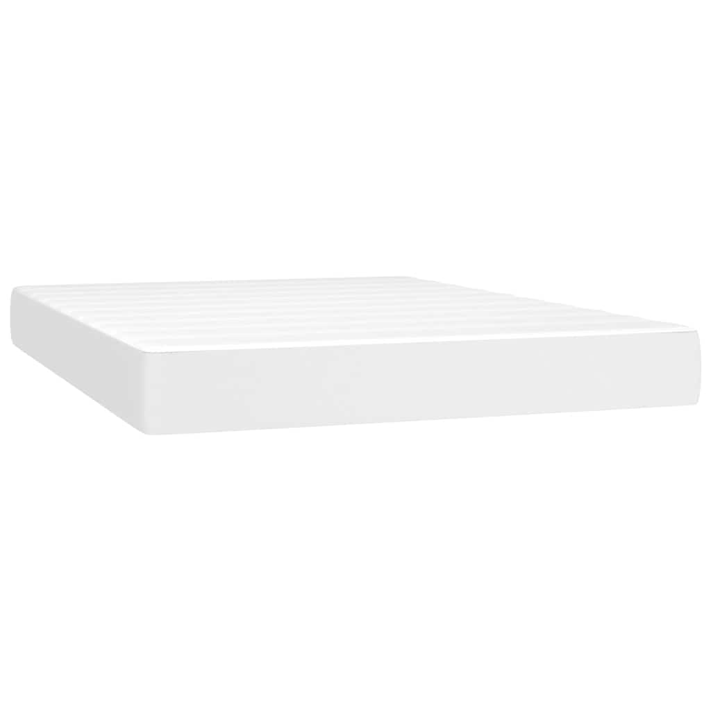 Pocket Spring Bed Mattress White 137x190x20cm Full Faux Leather