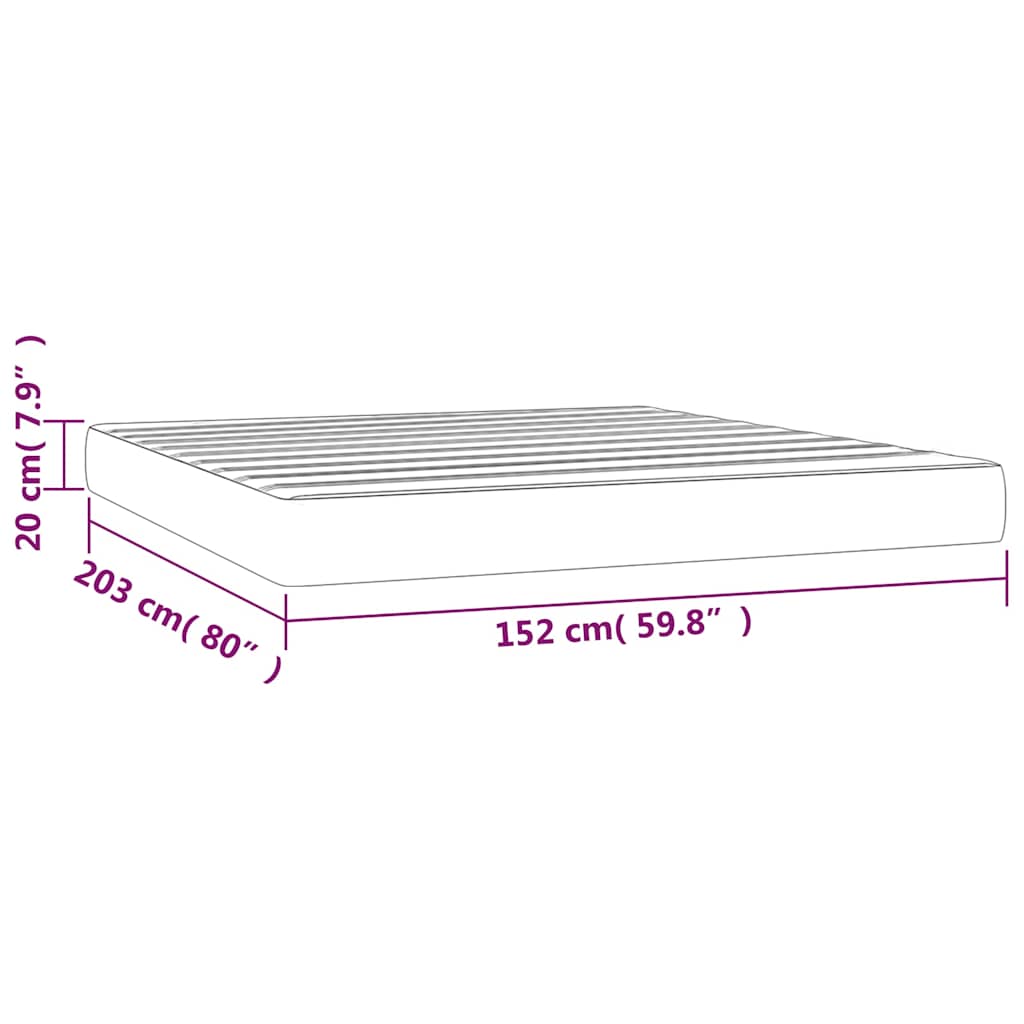 Pocket Spring Bed Mattress Medium Light Grey 152x203x20cm Queen