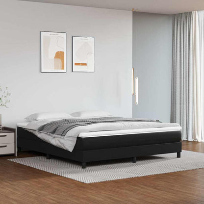 Pocket Spring Bed Mattress Black 193x203x20cm King Faux Leather