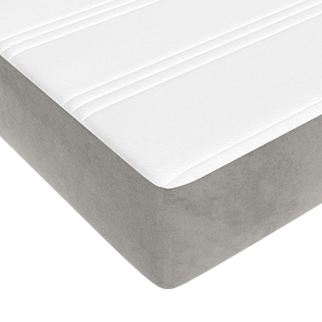 Pocket Spring Bed Mattress Medium Light Grey 193x203x20 cm King (US only)