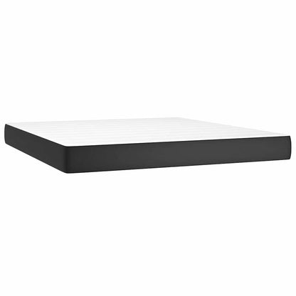 Pocket Spring Bed Mattress Black 183x213x20 cm Faux Leather