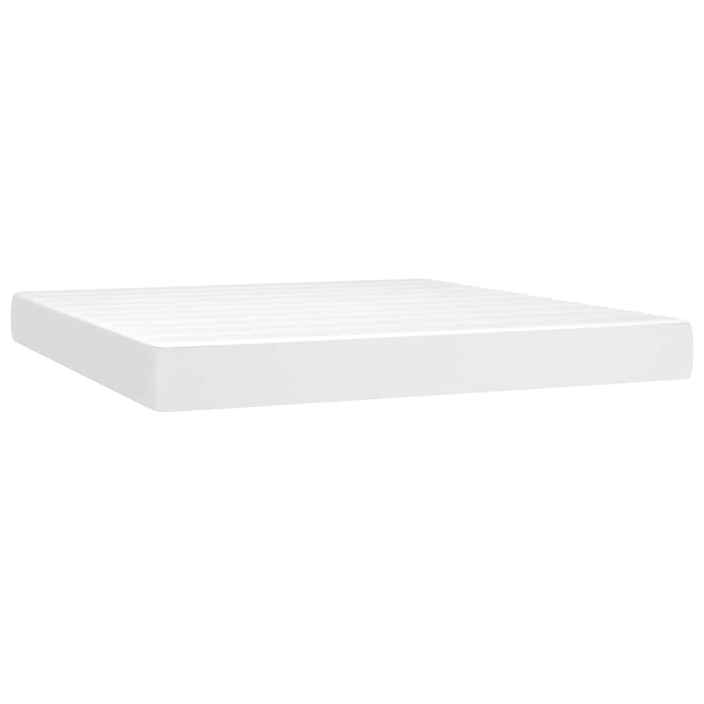 Pocket Spring Bed Mattress White 183x213x20 cm Faux Leather