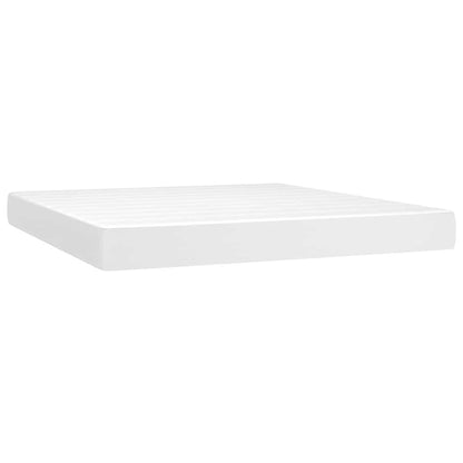 Pocket Spring Bed Mattress White 183x213x20 cm Faux Leather