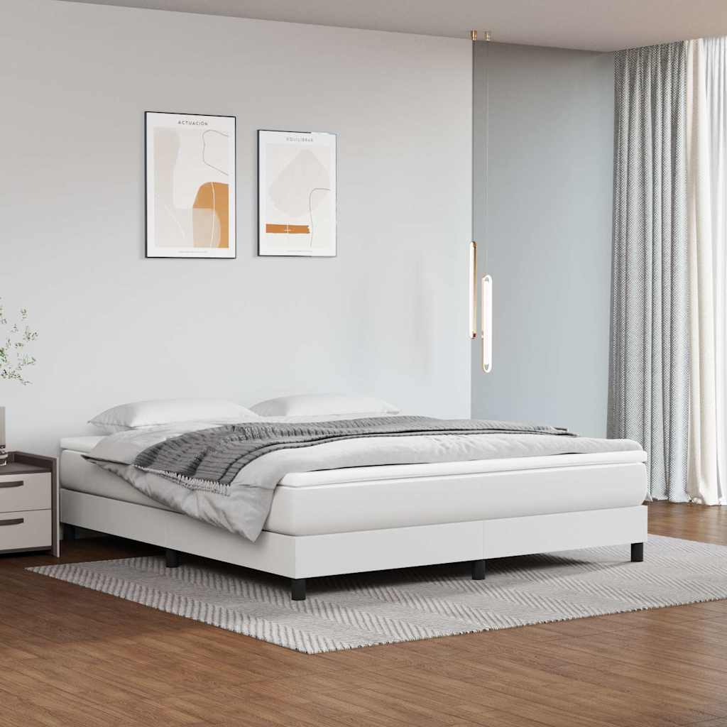 Pocket Spring Bed Mattress White 183x213x20 cm Faux Leather