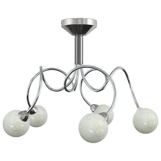 Ceiling Lamp with Round Glass Shades for 5 G9 LED Lights