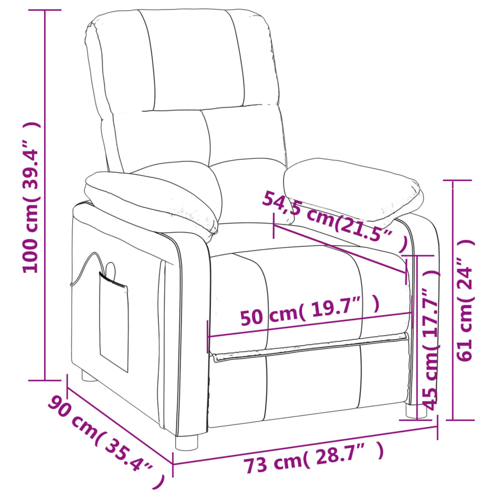 Massage Chair Taupe Fabric