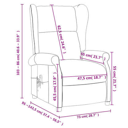 Massage Chair Dark Brown Fabric