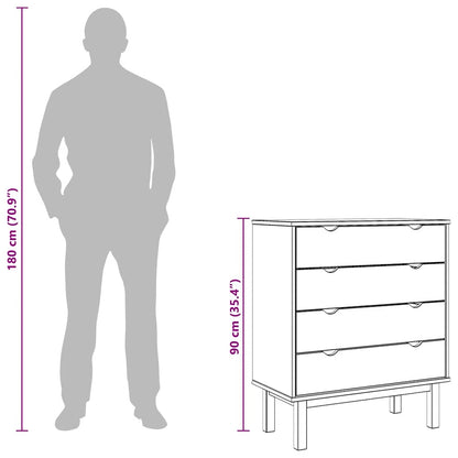 Drawer Cabinet OTTA 76.5x39.5x90cm Solid Wood Pine