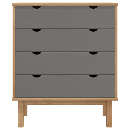 Drawer Cabinet OTTA Brown&Grey 76.5x39.5x90cm Solid Wood Pine