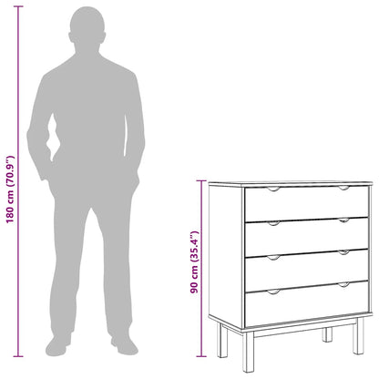 Drawer Cabinet OTTA Brown&Grey 76.5x39.5x90cm Solid Wood Pine