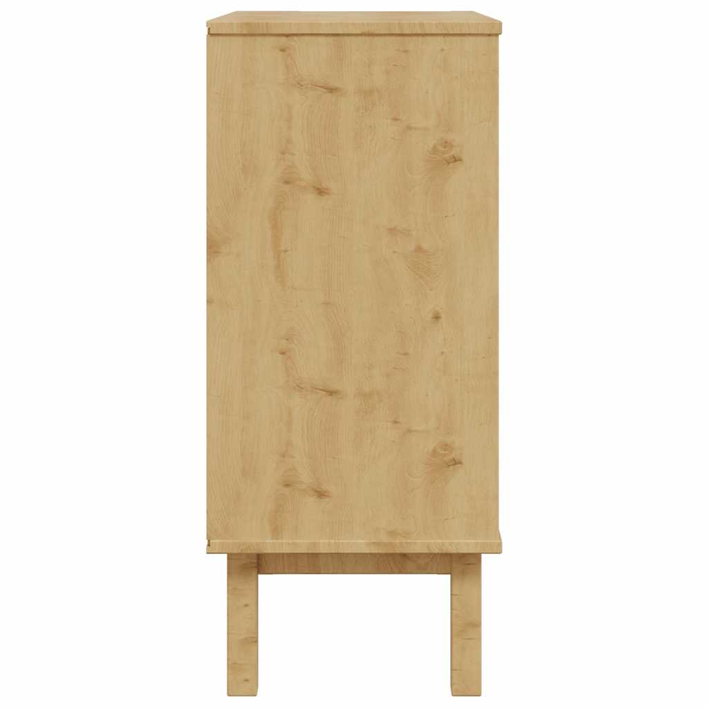Drawer Cabinet"OTTA" Brown&White 76,5x39,5x90cm Solid Wood Pine