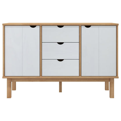 Sideboard OTTA Brown and White 113.5x43x73 cm Solid Wood Pine