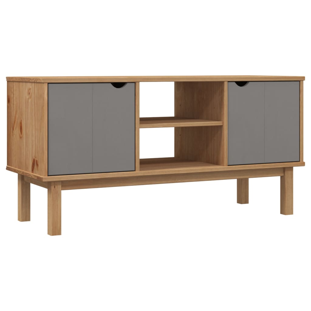 TV Cabinet OTTA Brown and Grey 113.5x43x57 cm Solid Wood Pine