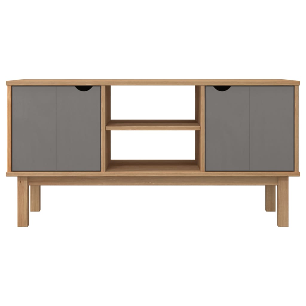 TV Cabinet OTTA Brown and Grey 113.5x43x57 cm Solid Wood Pine