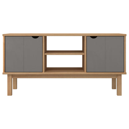 TV Cabinet OTTA Brown and Grey 113.5x43x57 cm Solid Wood Pine