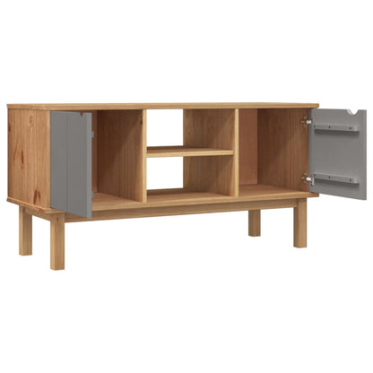 TV Cabinet OTTA Brown and Grey 113.5x43x57 cm Solid Wood Pine