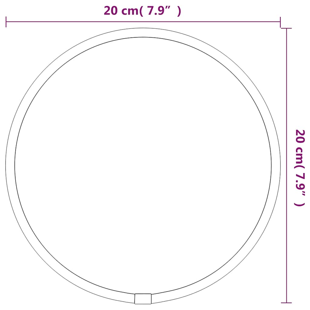 Wall Mirror Black Ø 20 cm Round