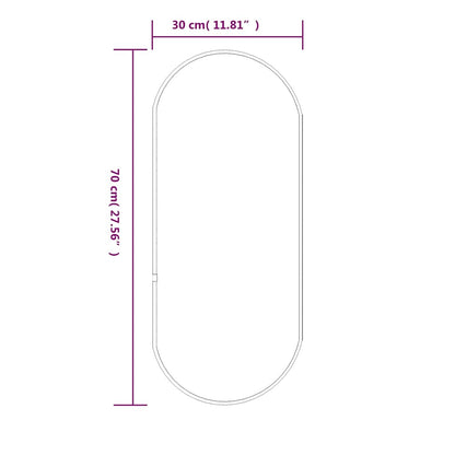Wall Mirror Silver 70x30 cm Oval