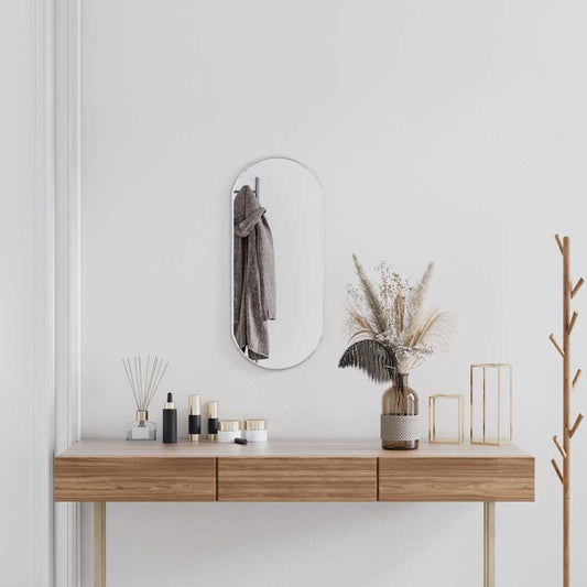 Wall Mirror Silver 70x30 cm Oval
