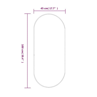 Wall Mirror Silver 100x45 cm Oval