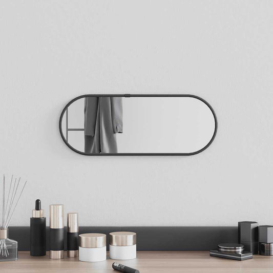 Wall Mirror Black 40x15 cm Oval