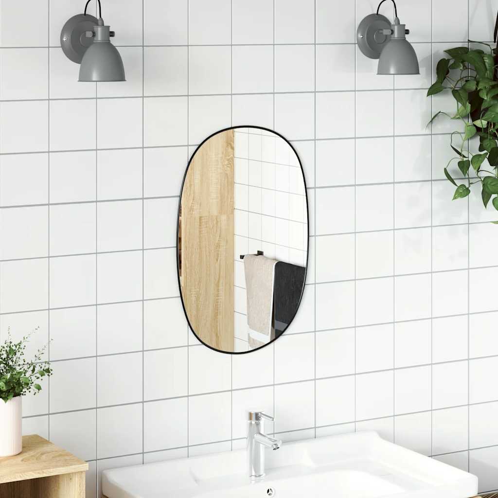 Wall Mirror Black 50x35 cm