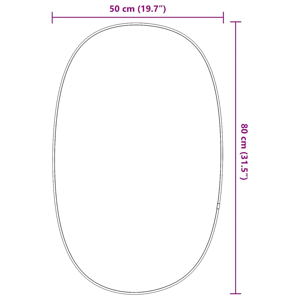 Wall Mirror Black 80x50 cm