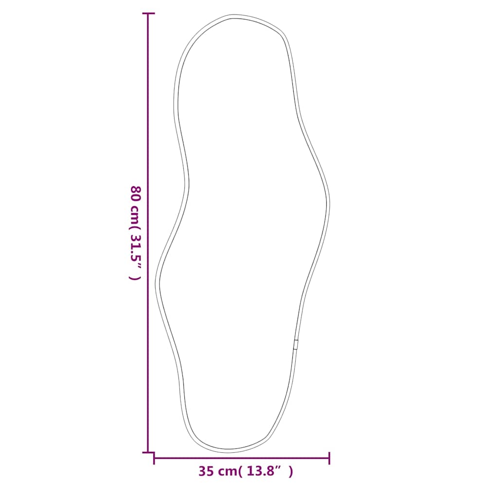 Wall Mirror Black 80x35 cm