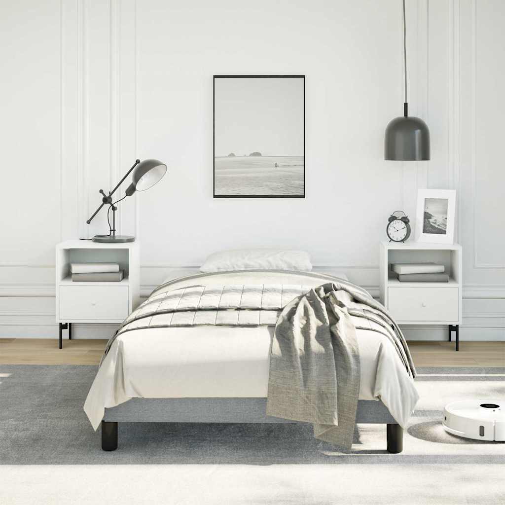 Bed Frame without Mattress Light Grey 100x203 cm Twin XL Fabric